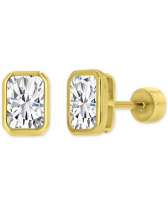 Macy's - Cubic Zirconia Rectangle Stud Earrings (2-1/4 ct. t.w.) in 14k Gold-Plated Sterling Silver