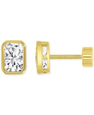 Cubic Zirconia Rectangle Stud Earrings (2-1/4 ct. t.w.) in 14k Gold-Plated Sterling Silver