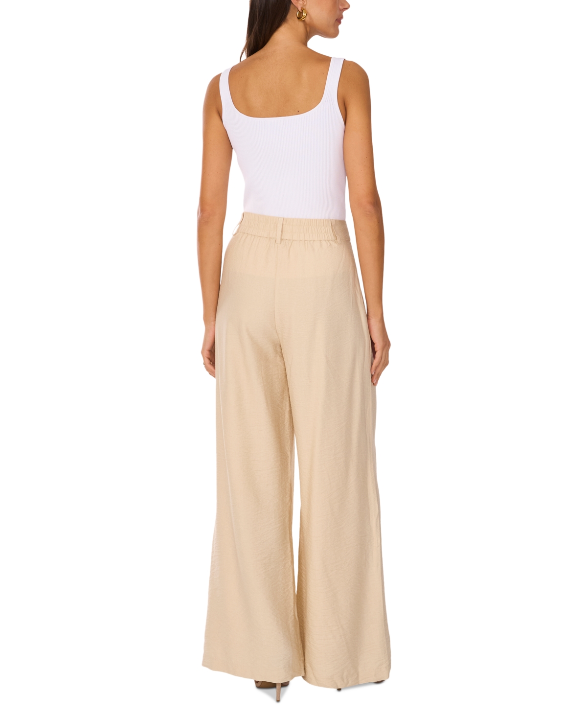 Shop Vince Camuto Women's Wide-leg Pants In Natural Sand