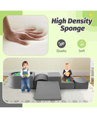 5PCS Climb and Crawl Playset with Ball Pit for Kids Zippers for Playroom