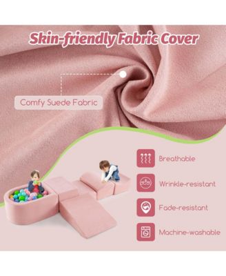 5PCS Climb and Crawl Playset with Ball Pit for Kids Zippers for Playroom