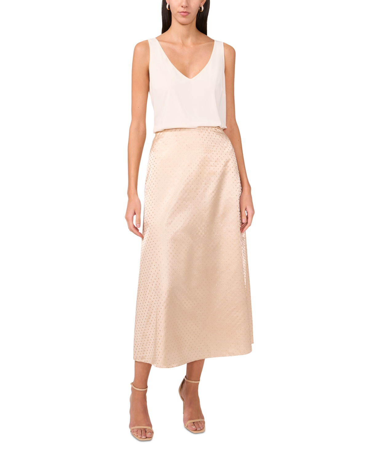 Shop Vince Camuto Women's Embellished A-line Midi Skirt In Solar Glow