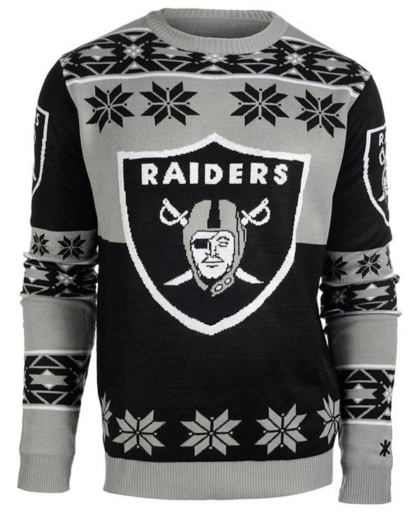 Forever Collectibles Men's Oakland Raiders Big Logo Christmas Sweater ...