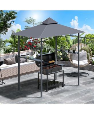 8' x 5' Grill Gazebo with Double Roof BBQ Gazebo,