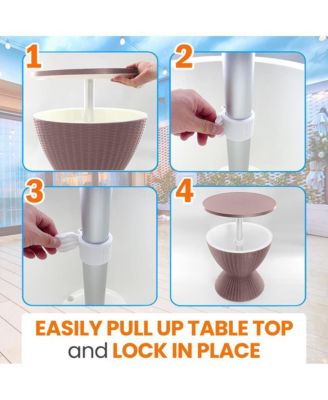 Cool Bar Outdoor Patio Furniture With 7.5-Gallon Cooler, Gray