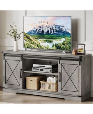 TV Stand for 65 Inch TV, Entertainment Center with Storage and Sliding Barn Doors