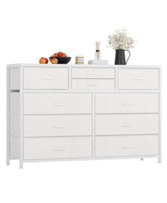 Dresser for Bedroom TV Stand for 55" TV, Entertainment Center with 10 Drawers