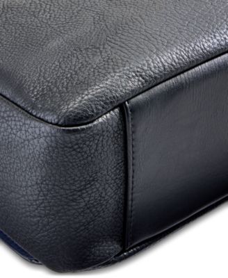 Men's Pebble Faux-Leather Leo Messenger Bag