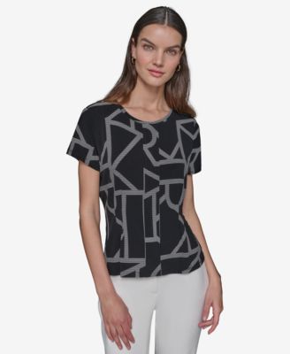 KARL LAGERFELD PARIS - Women's Logo Peplum Knit Top
