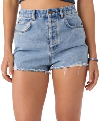 Juniors' Lanisa Drifter Cotton Denim Shorts