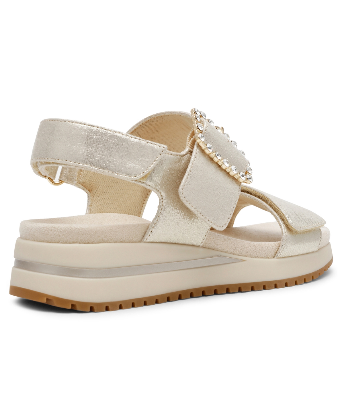 Anne Klein Women's Evanti Buckle Double Strap Sporty Sandals In Light Gold