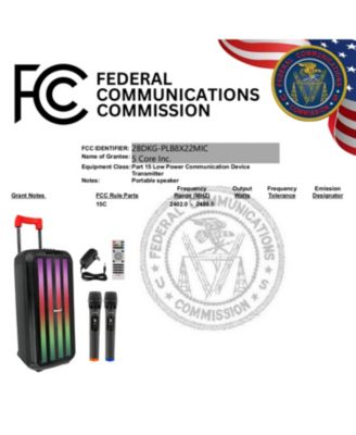 Bluetooth Speaker Karaoke Machine 8 Inch 2 Way Speaker Portable PA System w DJ Light - PLB 8X2 2MIC