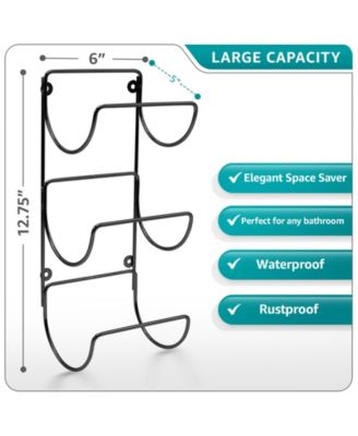 Set of 4 Wall-Mount Towel Rack - Great for Organizing Rolled Bath Towels, Washcloths, Linens (Holds 12