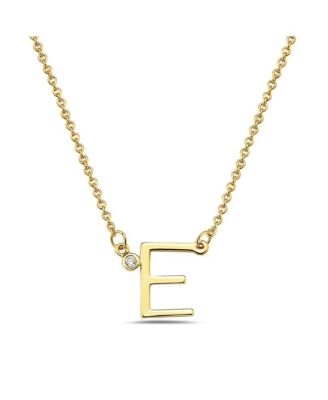 Timeless 14K Gold Plated Brilliant Cubic Zirconia Initial Necklace