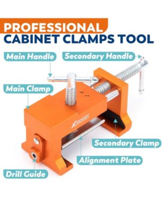 Cabinet Clamps Face Frame Cabinet Clamps for Cabinets Installation Easy to Operate and Accurate Positioning Complimentary a Drill Orange-2Pack