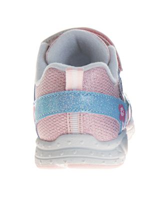Toddler and Little Girls Stitch and Angel Hook and Loop Pull Tab Light Up Fashion Sneakers