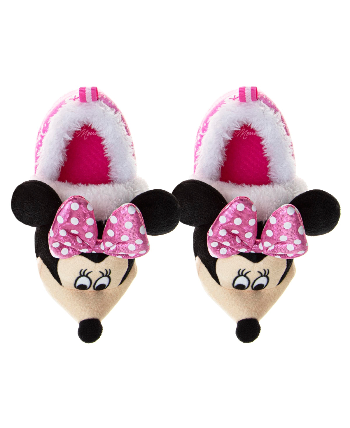 Disney Toddler And Little Girls Minnie Mouse Dual Sizes Slippers In Pink