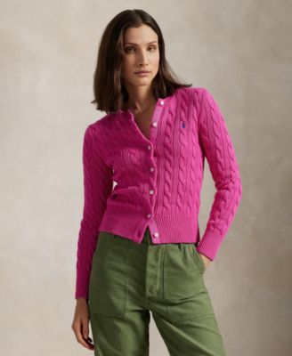 Polo Ralph Lauren - Women's Cable-Knit Cotton Crewneck Cardigan