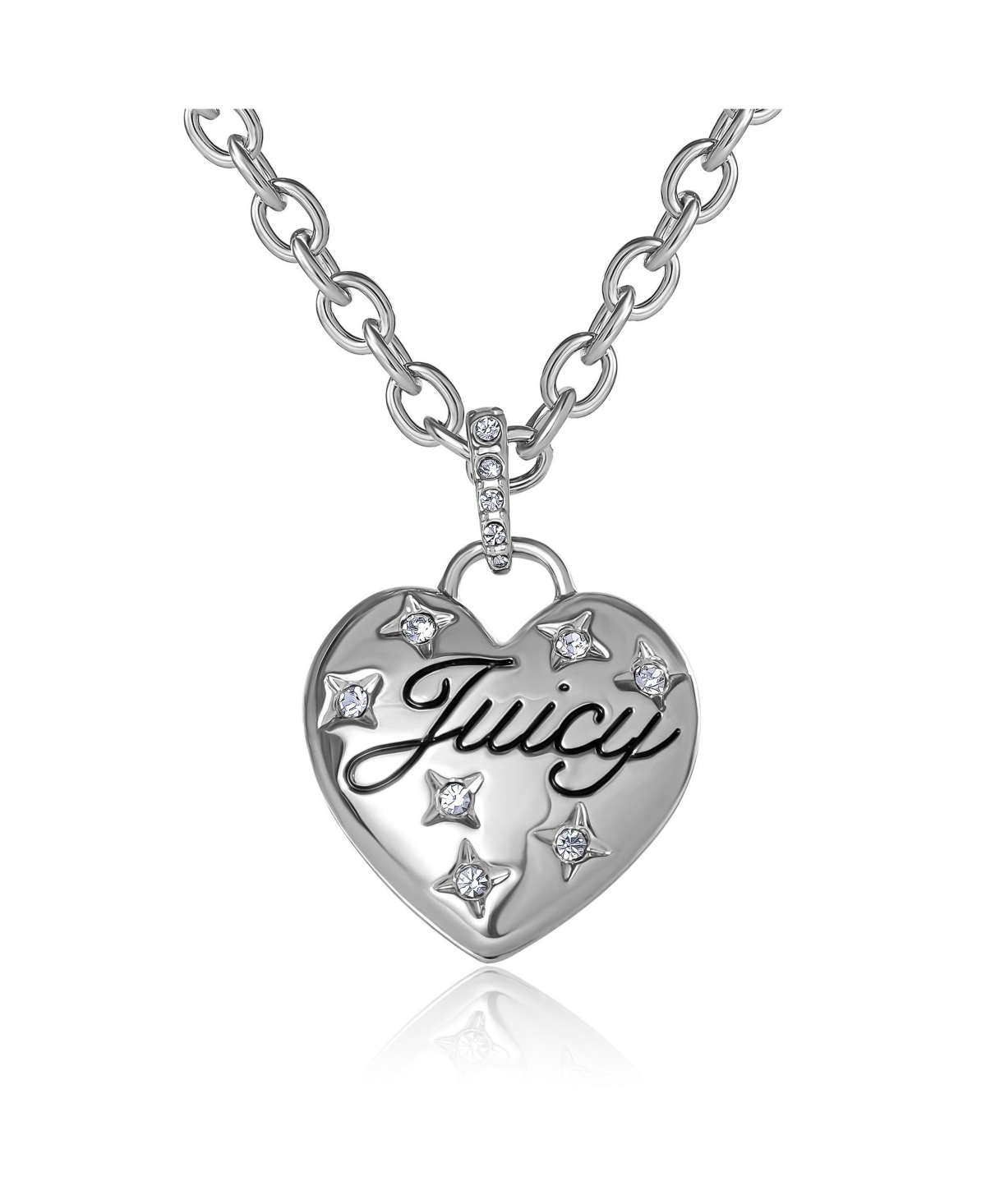 Silver-Tone Heart Pendant Necklace - Silver tone