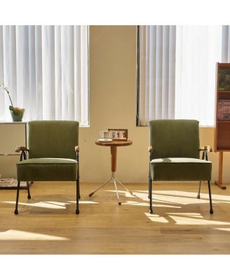 Modern Accent Chair High Back, Living Room Chairs with Metal Legs and Soft Padded