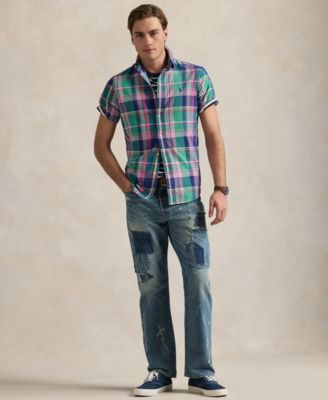 Men's Classic-Fit Yarn-Dyed Plaid Cotton Oxford Button-Down Shirt