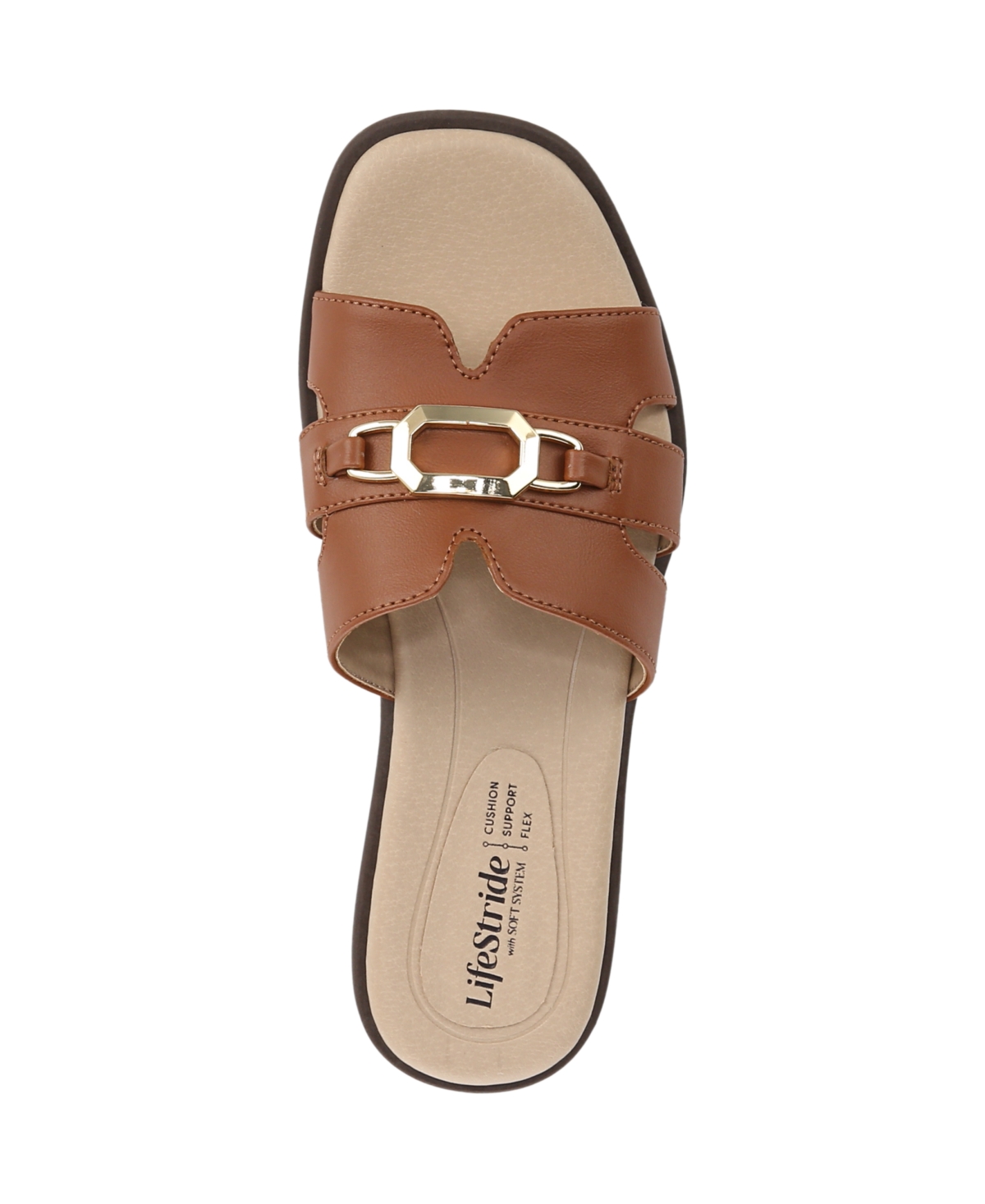 LIFESTRIDE WOMEN'S ROYALTY BIT SQUARE OPEN TOE SLIDE SANDALS 