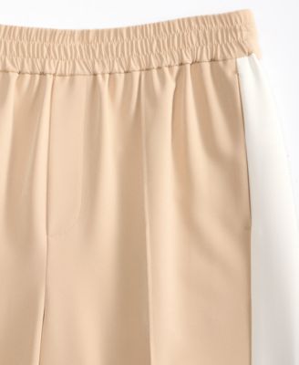 Women's Mid-Rise Side-Stripe Wide-Leg Pants