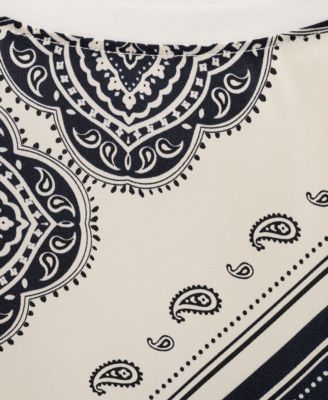Women's Asymmetrical Paisley Print T-Shirt
