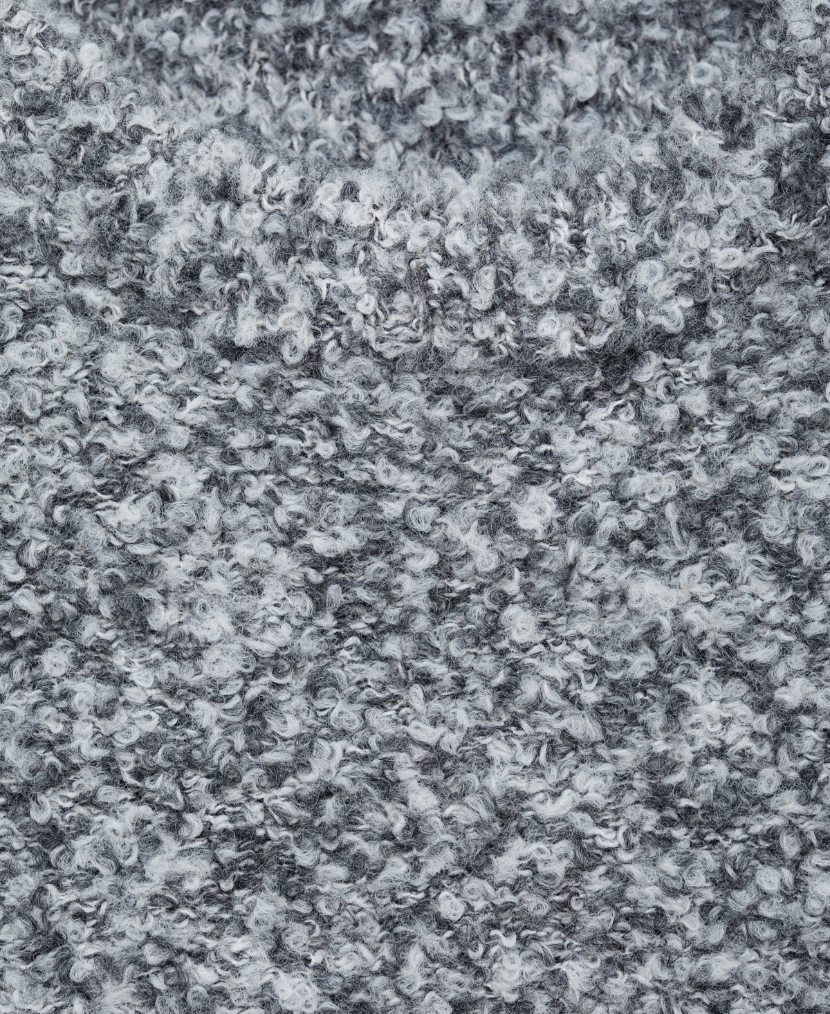 Shop Mango Women's Round Neck Boucle Sweater In Medium Heather Gray