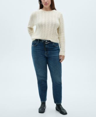 Women's Openwork Details Braided Sweater