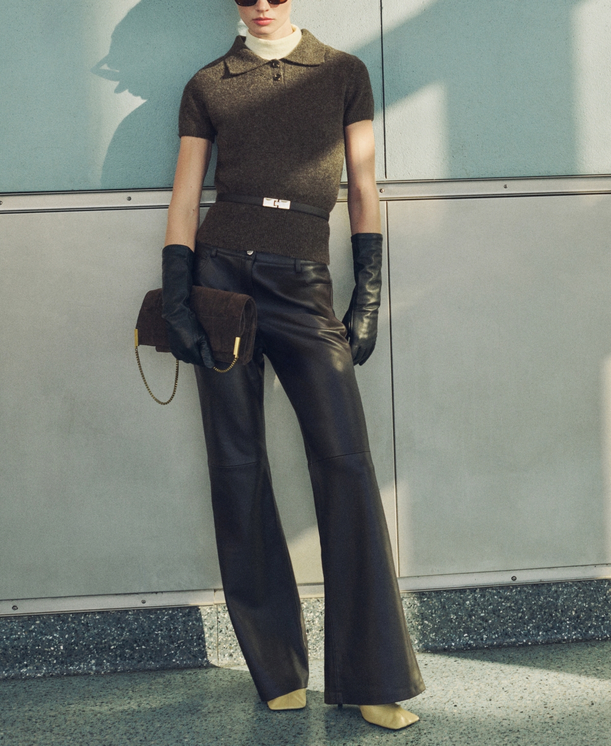 Mango Women's Short Sleeve Polo Neck Sweater