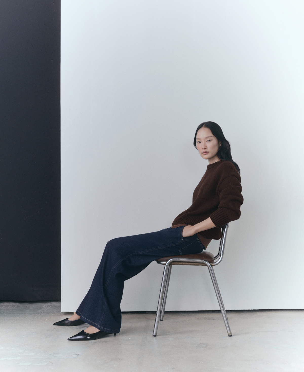 Mango Chunky Knit Sweater With Ribbed Finishes Brown In Brown