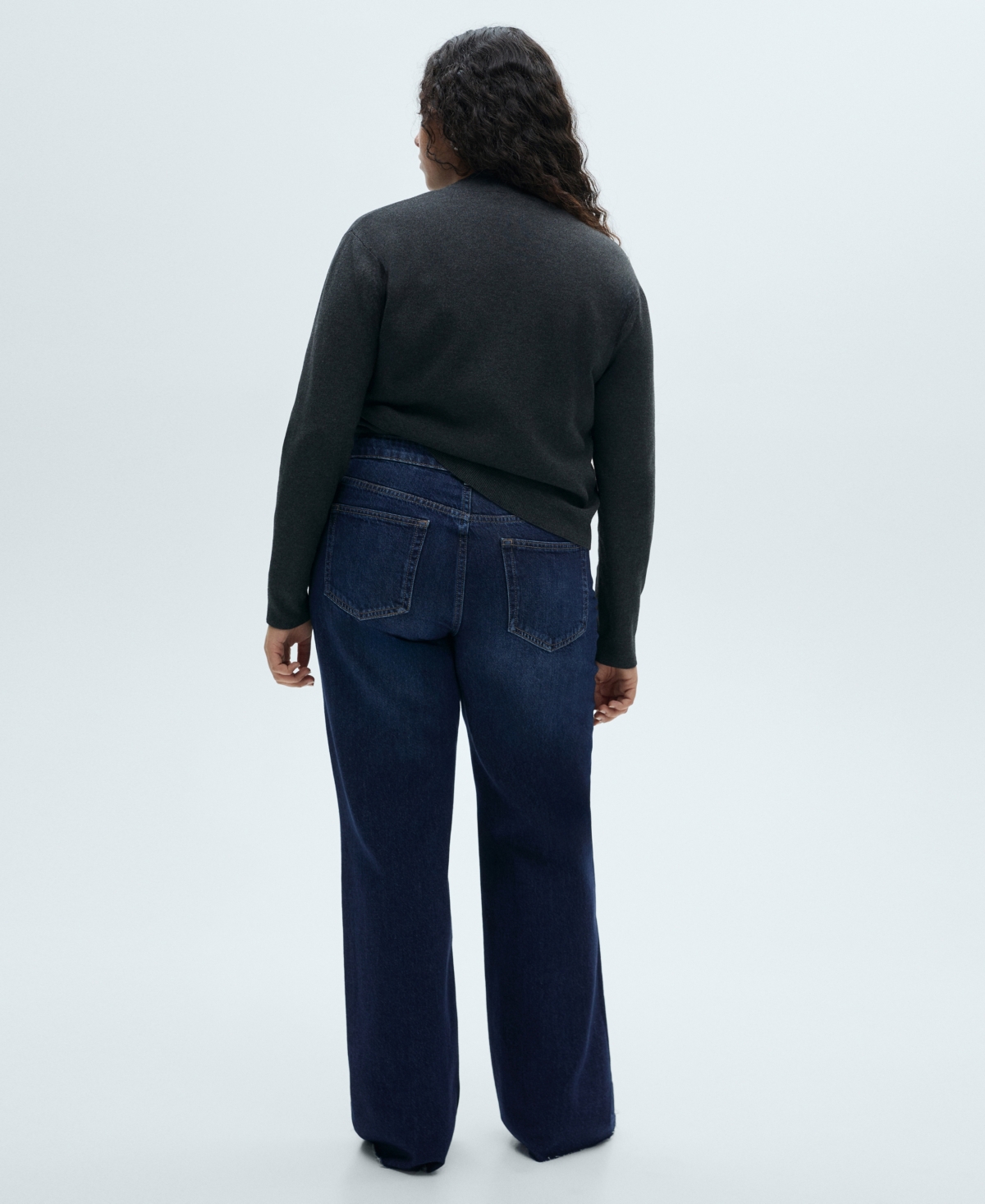 Shop Mango Women's Danila Wide Leg High-rise Jeans In Dark Blue
