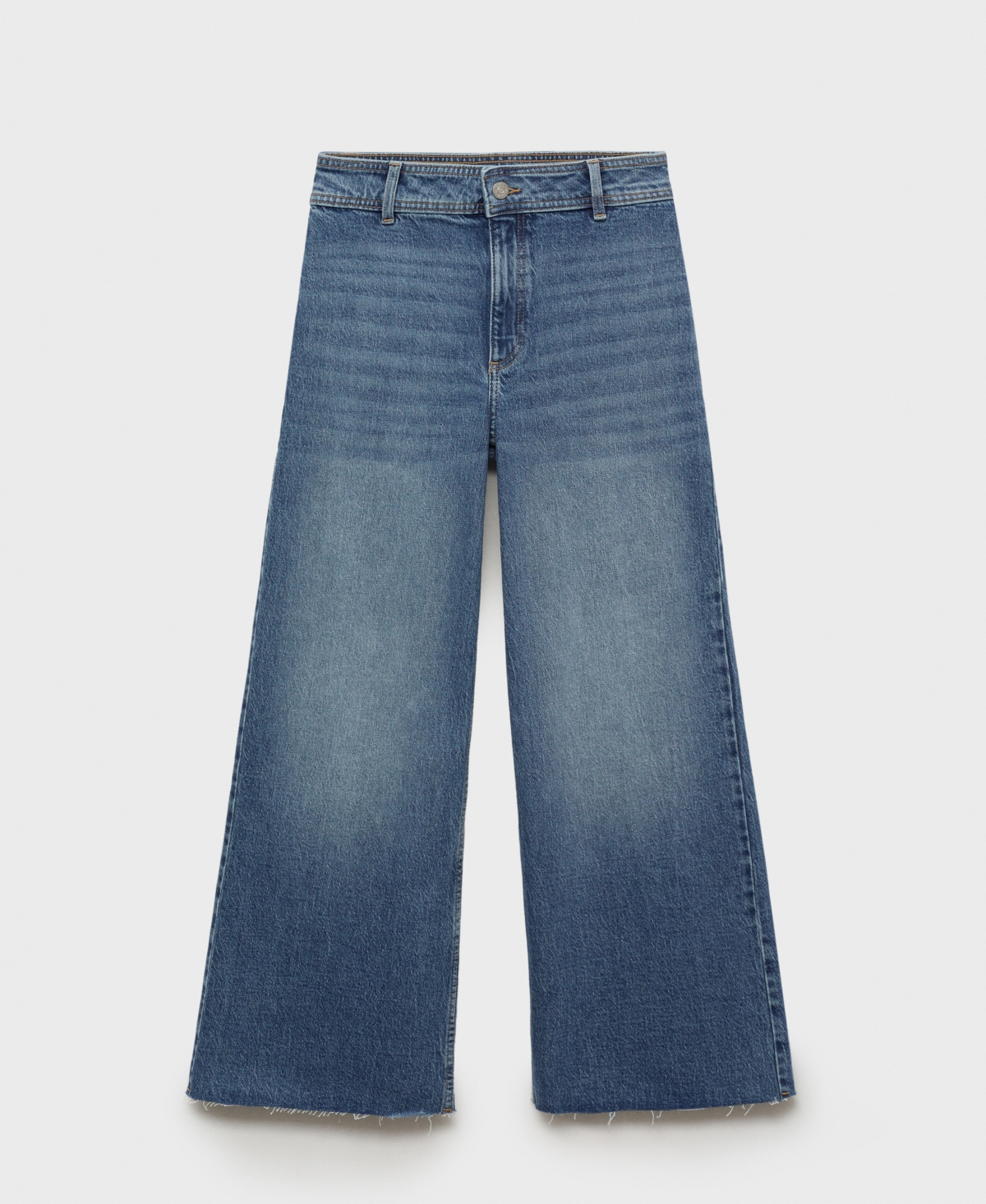 Shop Mango Women's Catherin Culotte High-rise Jeans In Medium Blue