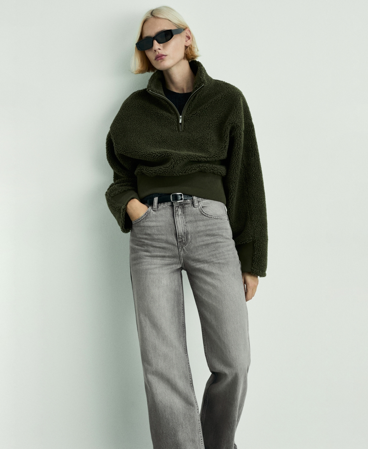 Shop Mango Women's Danila Wide Leg High-rise Jeans In Denim Gray