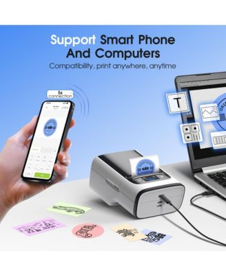 POLONO PM220S Label Maker Machine with Tape, 2 Inch Bluethooth Portable Thermal Label Printer for Small Business, Office, Home, Address, Logo Label, Sticker Printer for Phone/Tablet/PC