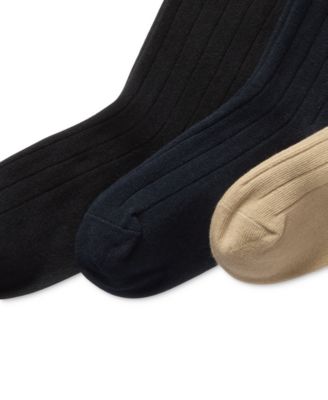 Toddler Boys Wide Rib Slack Socks, 3-Pack