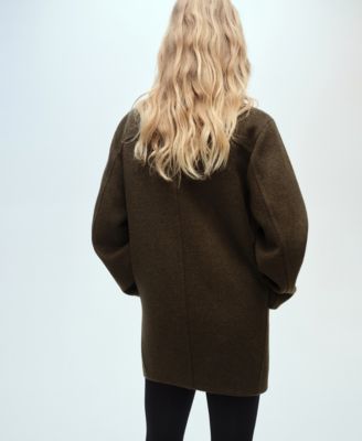 MANGO Women's Double-Breasted Wool Coat