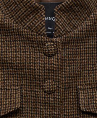 MANGO Women's Micro Houndstooth Wool Jacket - Macy's