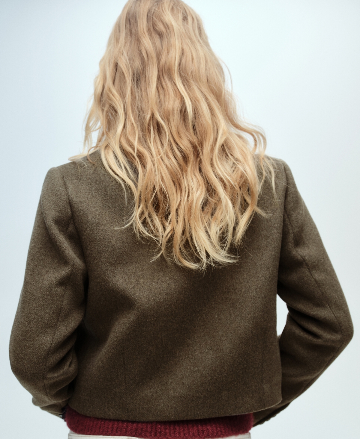 Mango Boxy Crop Jacket In Brown