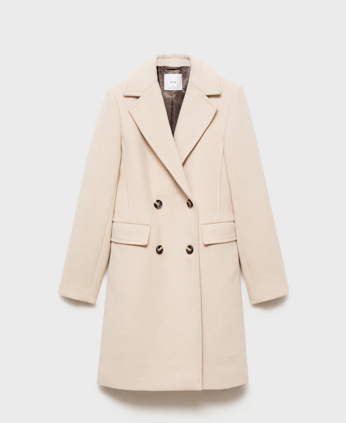 Mango Women's Double-breasted Wool Coat In Light,pastel Gray