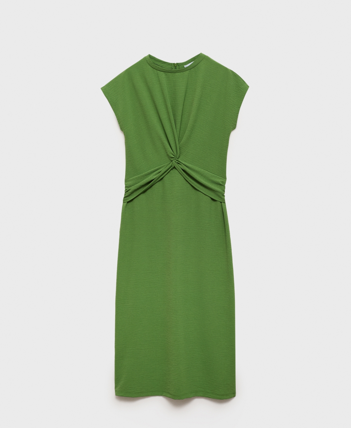 Mango Women's Knot Detail Midi-dress In Emerald Green