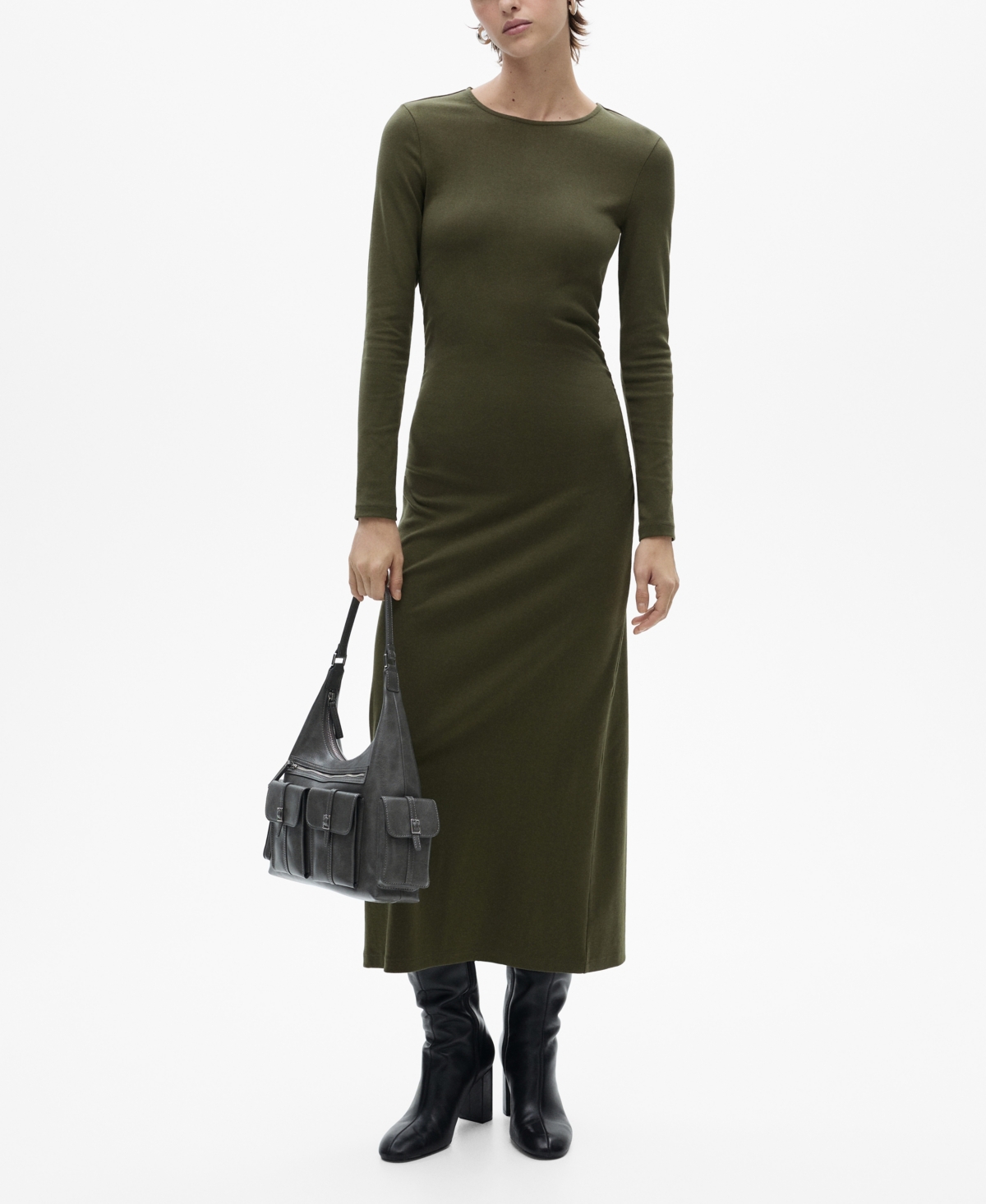 MANGO WOMEN'S COTTON MIDI DRESS 