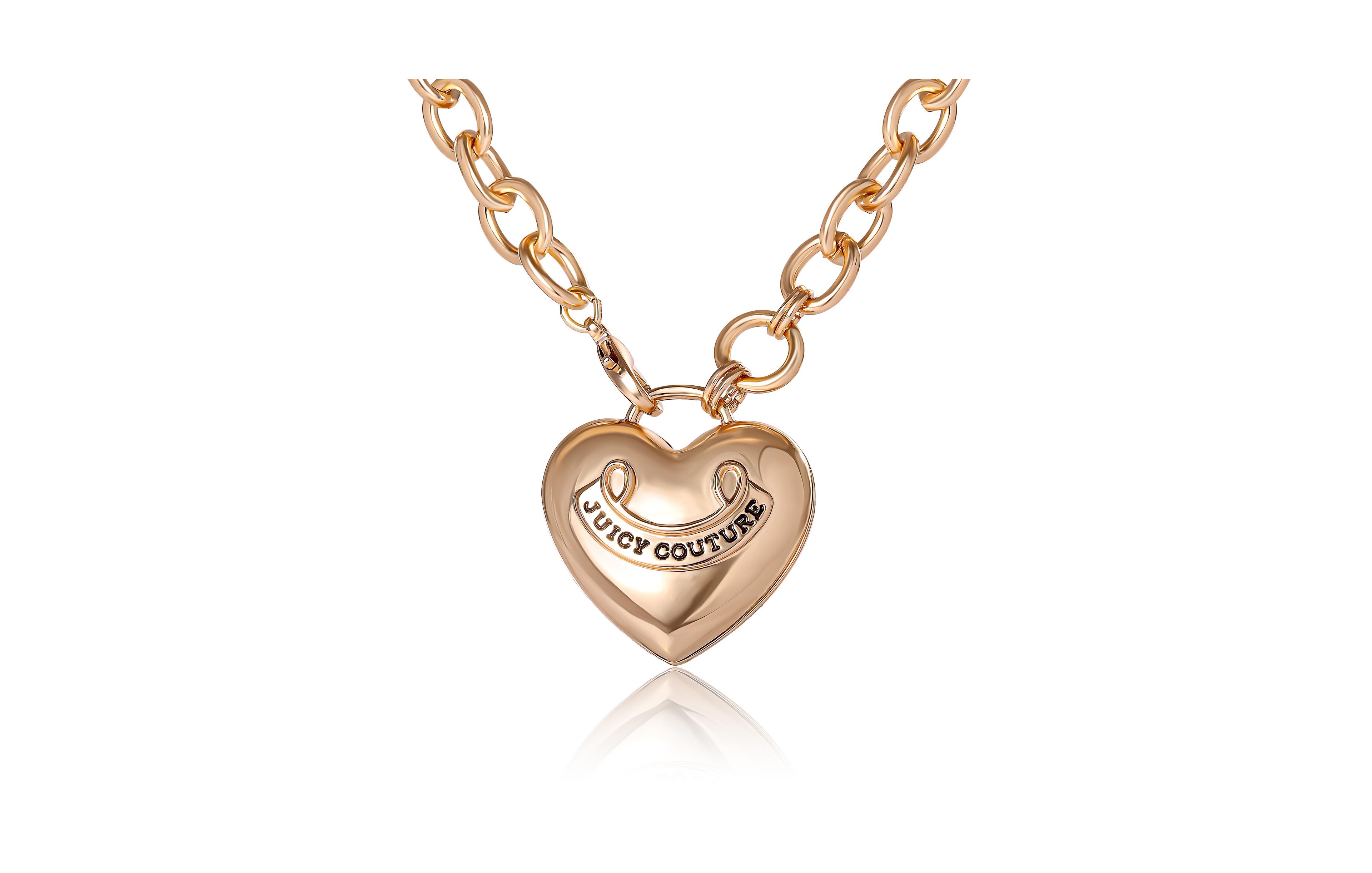 Juicy Couture Gold-Tone Long Heart Pendant Necklace