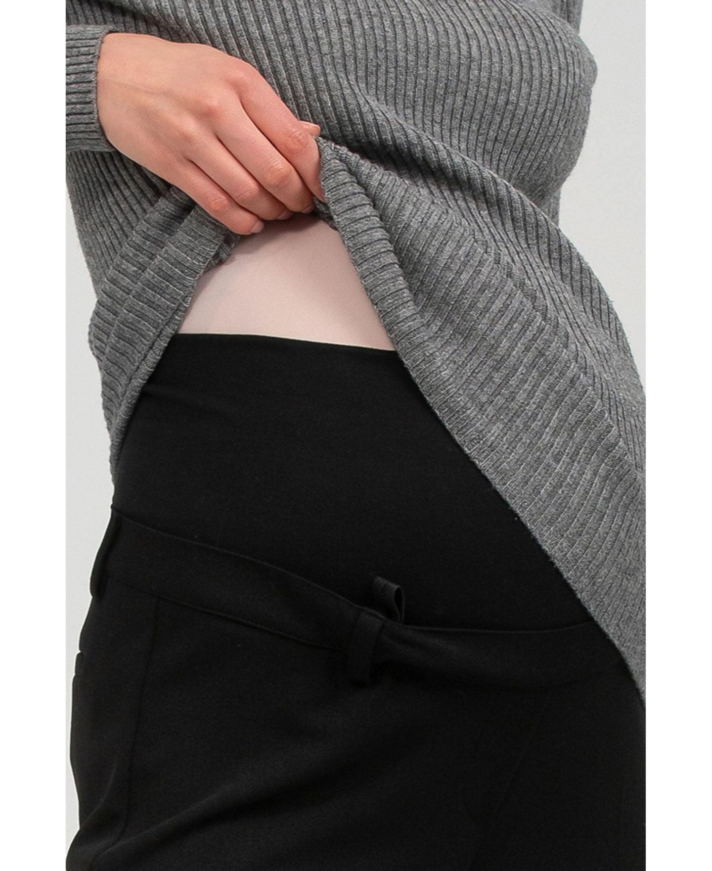 Брюки для беременных Pietro Brunelli Maternity Noah, прямые, с текстурой, супер-стрейч, цвет: Чёрный — фото 4