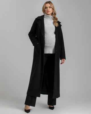 Maternity Belted Wide Collar Wrap Flaminia Coat