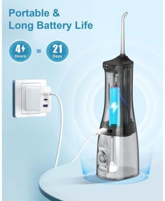 Water Flossers for Teeth Cleaning Upgraded 300ml (Black)