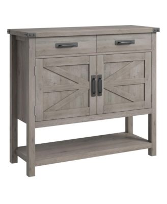 Farmhouse Console Table with Cabinet & Drawers Coffee Bar, Sideboard for Entryway, Kitchen, or Living Room