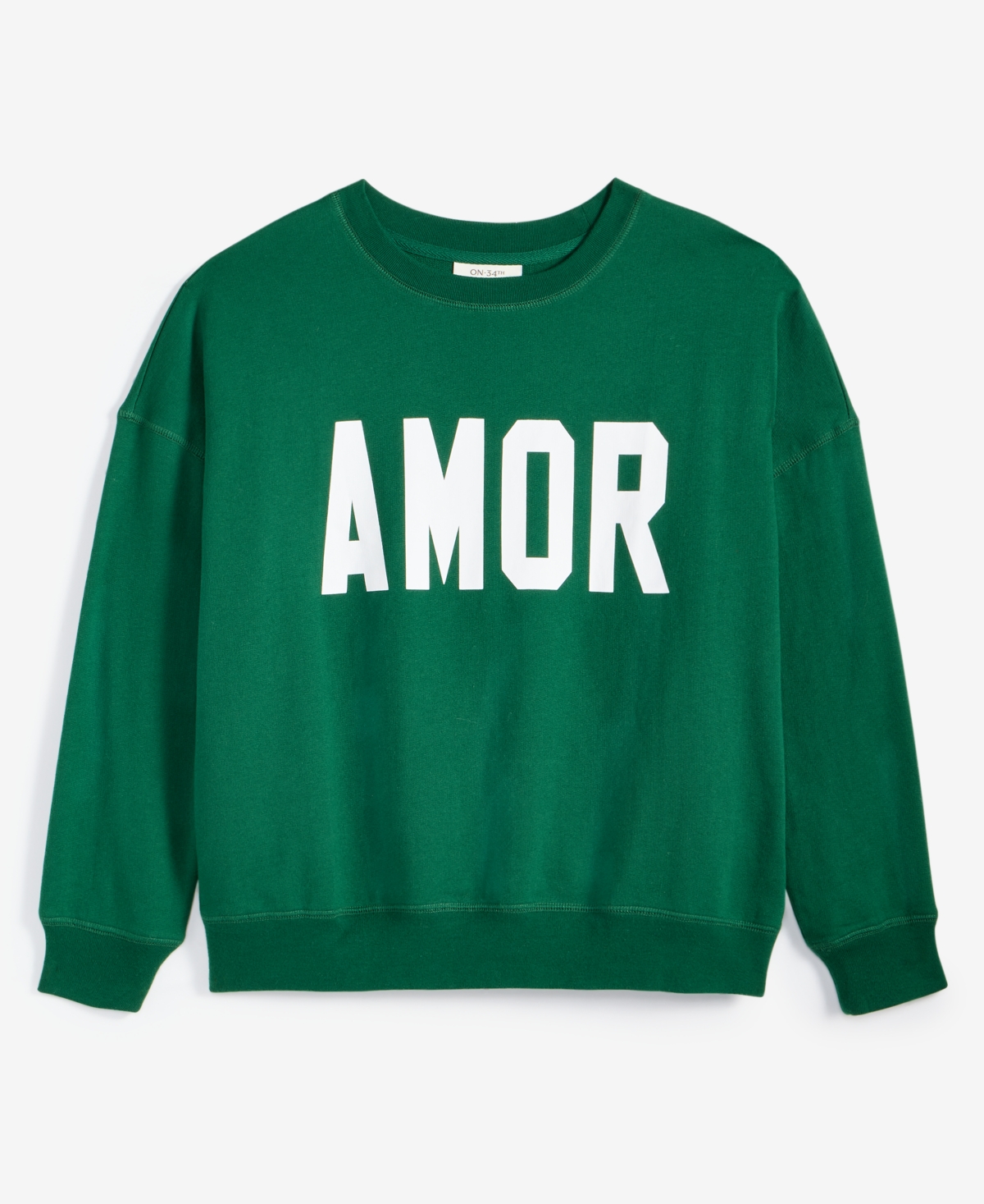 On 34th Women's Amor Graphic Sweatshirt, Exclusively At Macy's In Green Sea