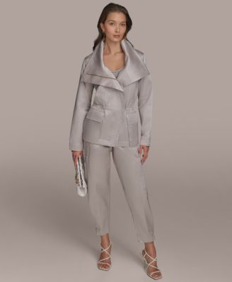 Women's Zip-Front Satin Utility Jacket